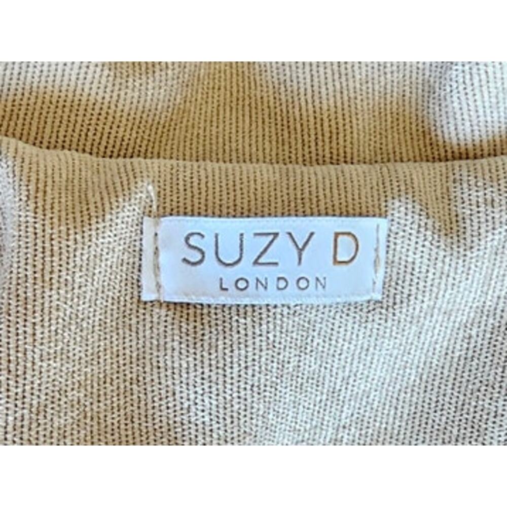 Suzy D London Padded Shoulder Blazer Jacket, Tan, Made In Italy, Womens Sz S - Picture 4 of 5